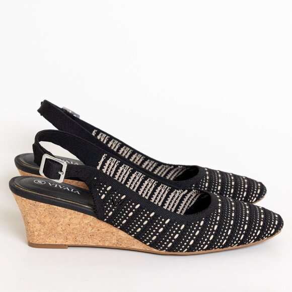 Almond-Toe Tamia Slingback Wedge Pro Black Crochet - Picture 4 of 16